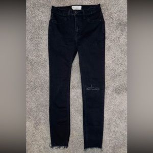 Free people distressed boho skinny jeans size 27 black